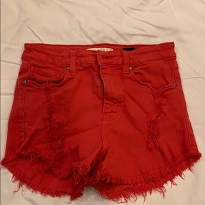 High Rise red shorts